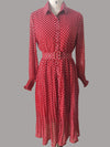 Vintage Chiffon Pleated Dress