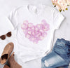 Heart Flower Print Graphic T-Shirt