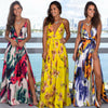 Floral Long V-Neck Sleeveless Maxi Dress