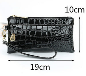 Long Patent Leather Double Zipper Wallet