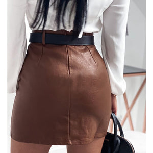 Leather Mini High Waist Pencil Skirt