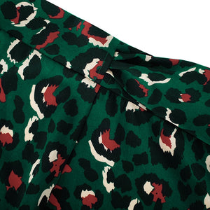 Leopard Print Blouse & Long High Waist Bowknot Skirt Set