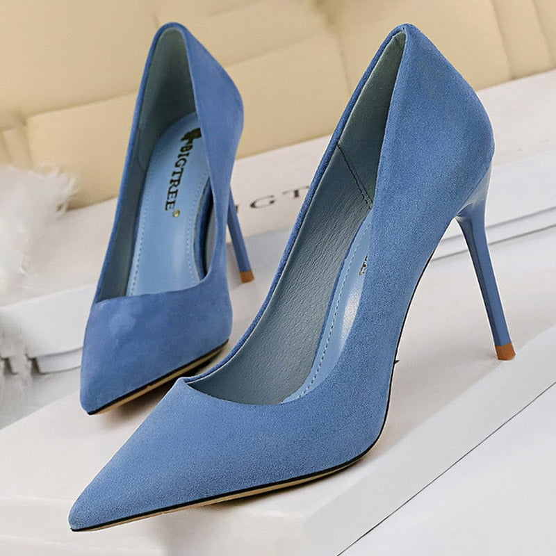 Suede High Heels Stiletto Party Shoes