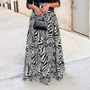 Elegant Long Maxi Zebra Printed Skirt