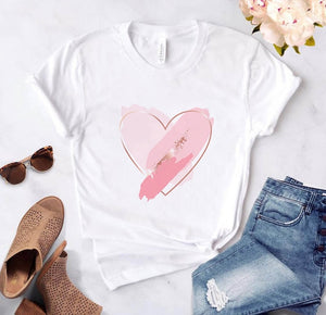 Heart Flower Print Graphic T-Shirt