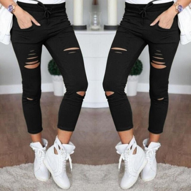 High Waisted Stretchy Skinny Cargo Pants