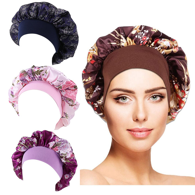 Satin Bonnet Elastic Wide Band Cap