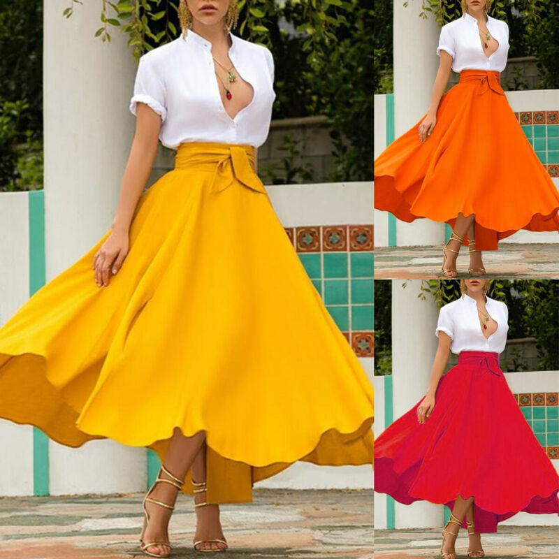 Solid Color Bandage A-Line Skirt With Pockets