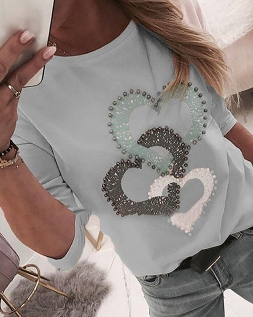 Letter Love Printed T Shirt