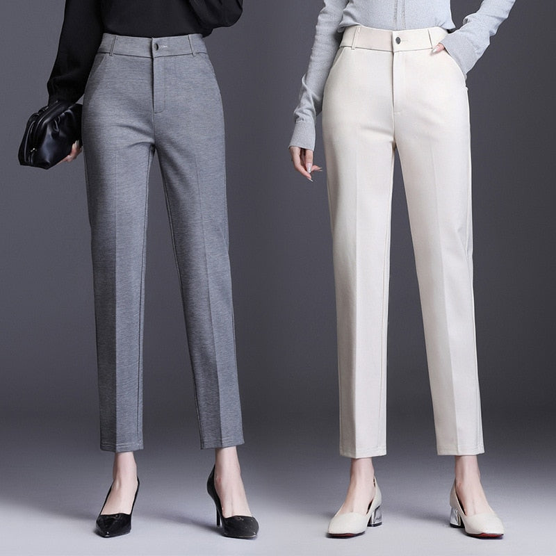 Plus Size High Waisted Formal Pants