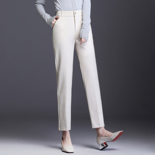 Plus Size High Waisted Formal Pants