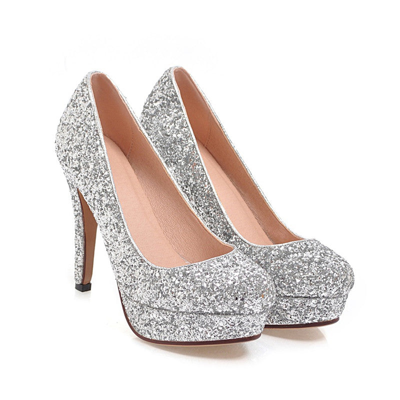 Women's Shinning Glitter Wedding Party High Heels